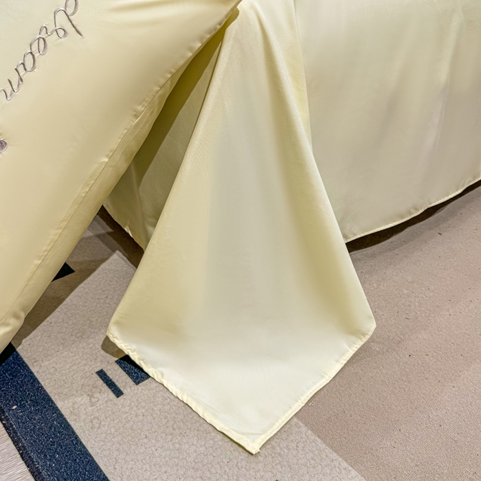 91家纺网 家纺一手货源 找家纺 七七家纺 2026新款加厚精工刺绣四件套-蝶舞 蝶舞-鹅黄