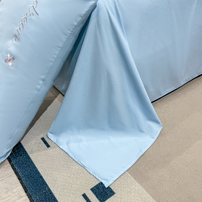 91家纺网 家纺一手货源 找家纺 七七家纺 2026新款加厚精工刺绣四件套-蝶舞 蝶舞-天蓝