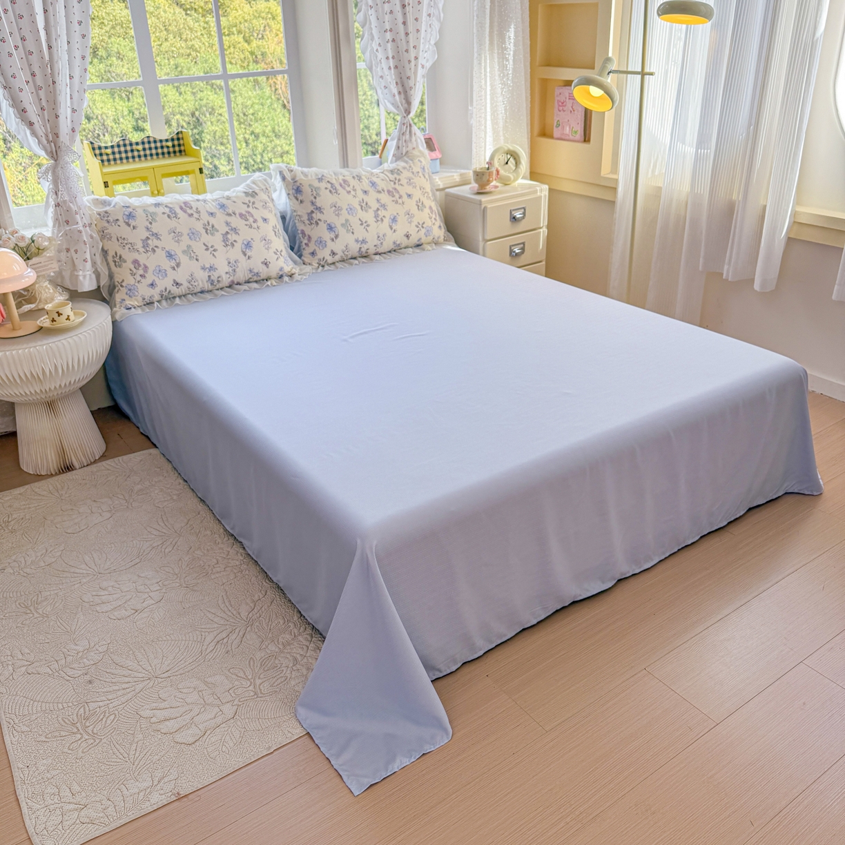 91家纺网 家纺一手货源 找家纺 （总）赛丽雅 2026新款美人纱法式花边夏被四件套凉感冰丝提花单双人夏被系列夏凉被空调被