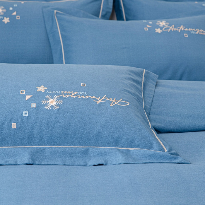 91家纺网 家纺一手货源 找家纺 （总）缘舒家纺 2025新款全棉加厚工艺款绣花磨毛四件套