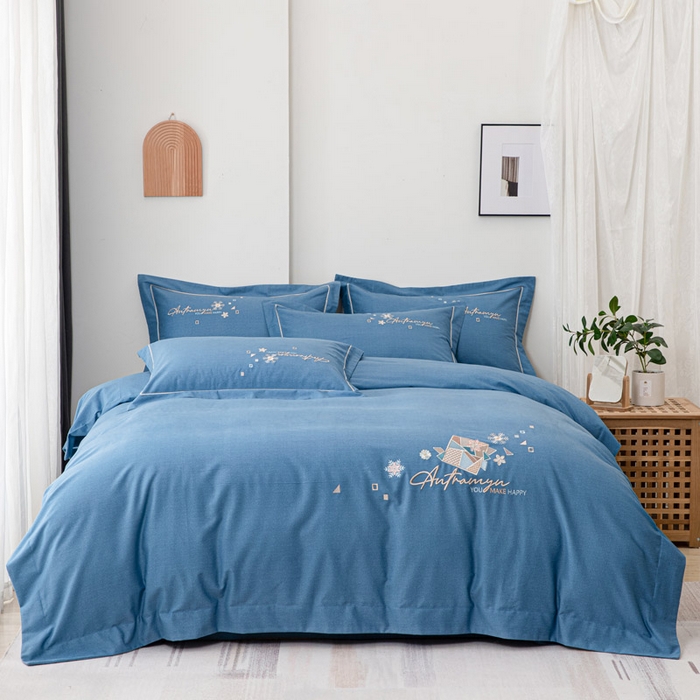 91家纺网 家纺一手货源 找家纺 （总）缘舒家纺 2025新款全棉加厚工艺款绣花磨毛四件套