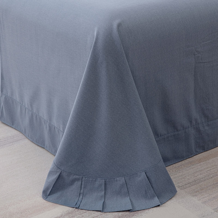 91家纺网 家纺一手货源 找家纺 缘舒家纺 2025新款全棉加厚工艺款绣花磨毛四件套 自由格调-湖蓝