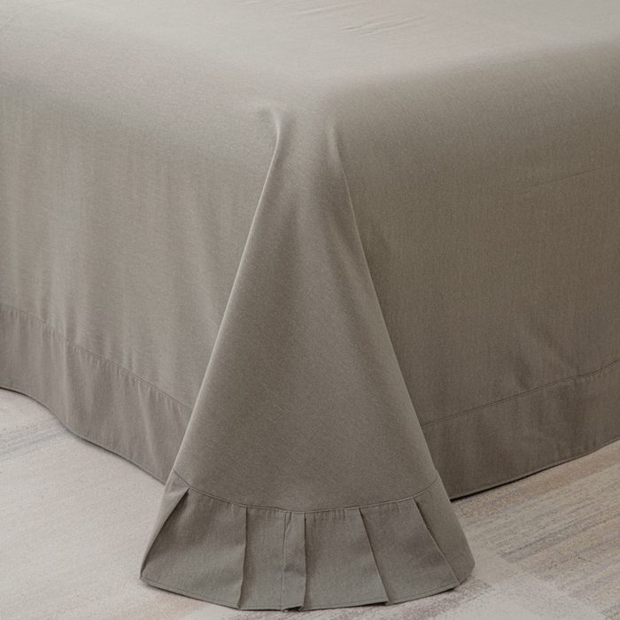 91家纺网 家纺一手货源 找家纺 缘舒家纺 2025新款全棉加厚工艺款绣花磨毛四件套 雪国春语-高级灰