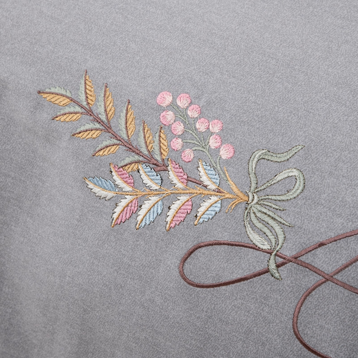 91家纺网 家纺一手货源 找家纺 缘舒家纺 2025新款全棉加厚工艺款绣花磨毛四件套 自由格调-银灰