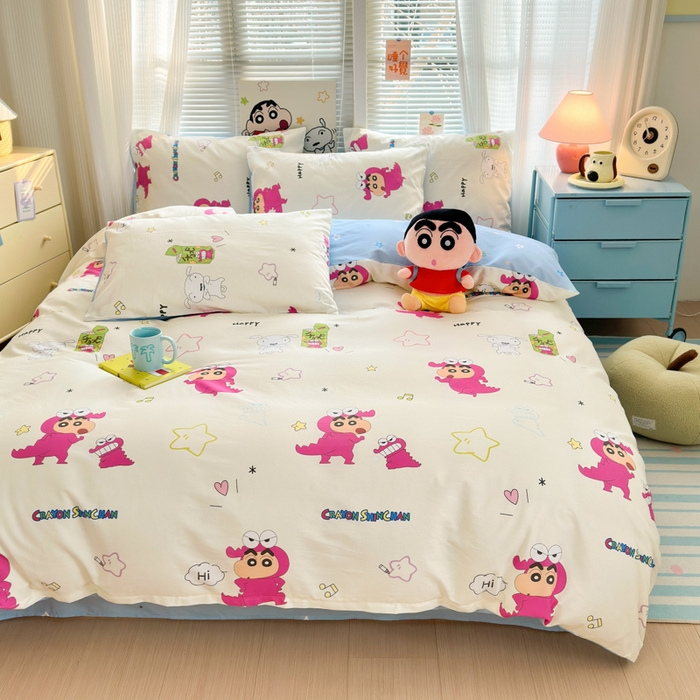 91家纺网 家纺一手货源 找家纺 （总）曼之夏 2026新款全棉卡通印花四件套系列-蜡笔小新