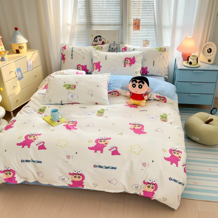 91家纺网 家纺一手货源 找家纺 （总）曼之夏 2026新款全棉卡通印花四件套系列-蜡笔小新