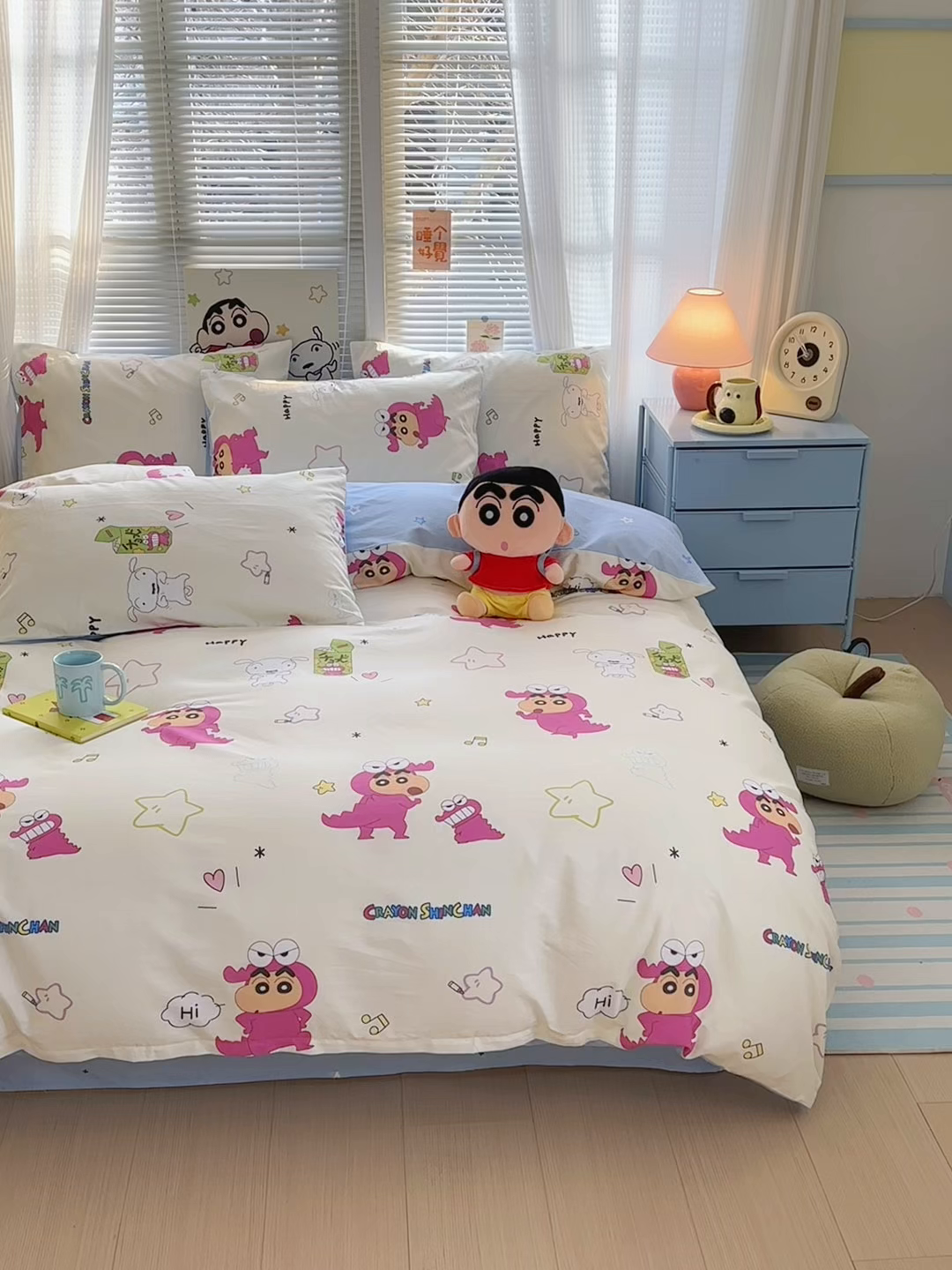 91家纺网 家纺一手货源 找家纺 （总）曼之夏 2026新款全棉卡通印花四件套系列-蜡笔小新