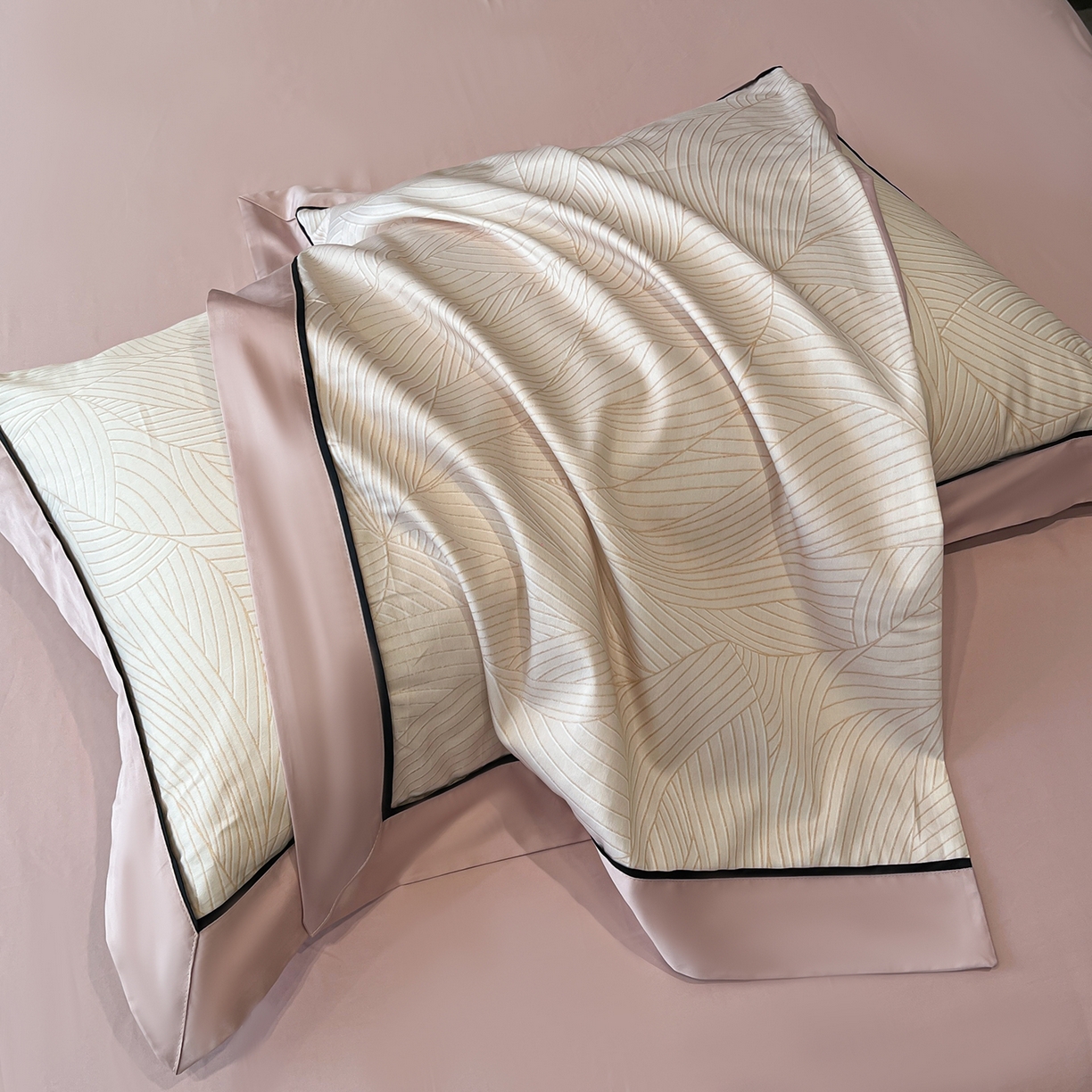 91家纺网 家纺一手货源 找家纺 置顶家纺 2026新款亲肤数码印花拼角四件套凌枫 凌枫-浅豆沙