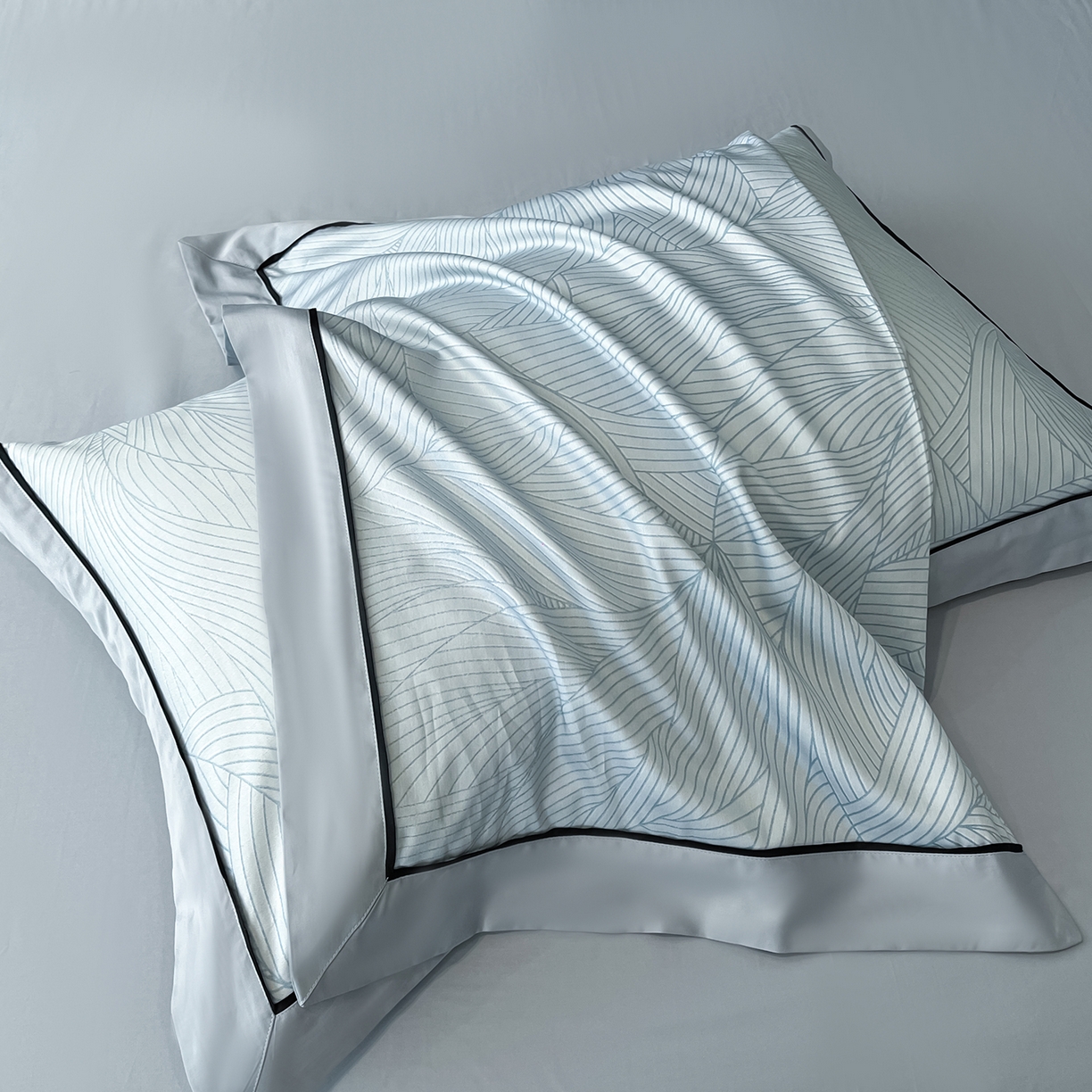 91家纺网 家纺一手货源 找家纺 置顶家纺 2026新款亲肤数码印花拼角四件套凌枫 凌枫-天蓝