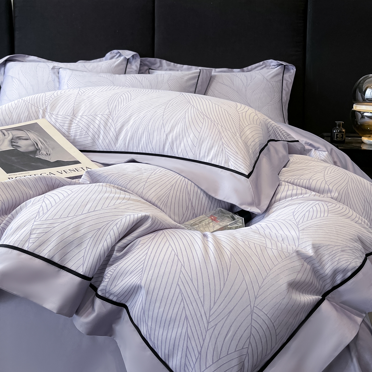 91家纺网 家纺一手货源 找家纺 置顶家纺 2026新款亲肤数码印花拼角四件套凌枫 凌枫-香芋紫