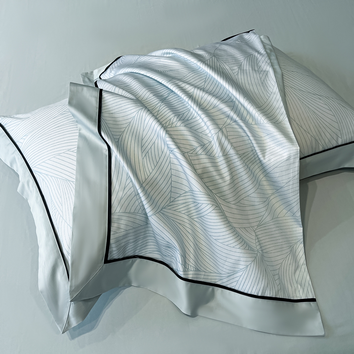 91家纺网 家纺一手货源 找家纺 置顶家纺 2026新款亲肤数码印花拼角四件套凌枫 凌枫-月影蓝