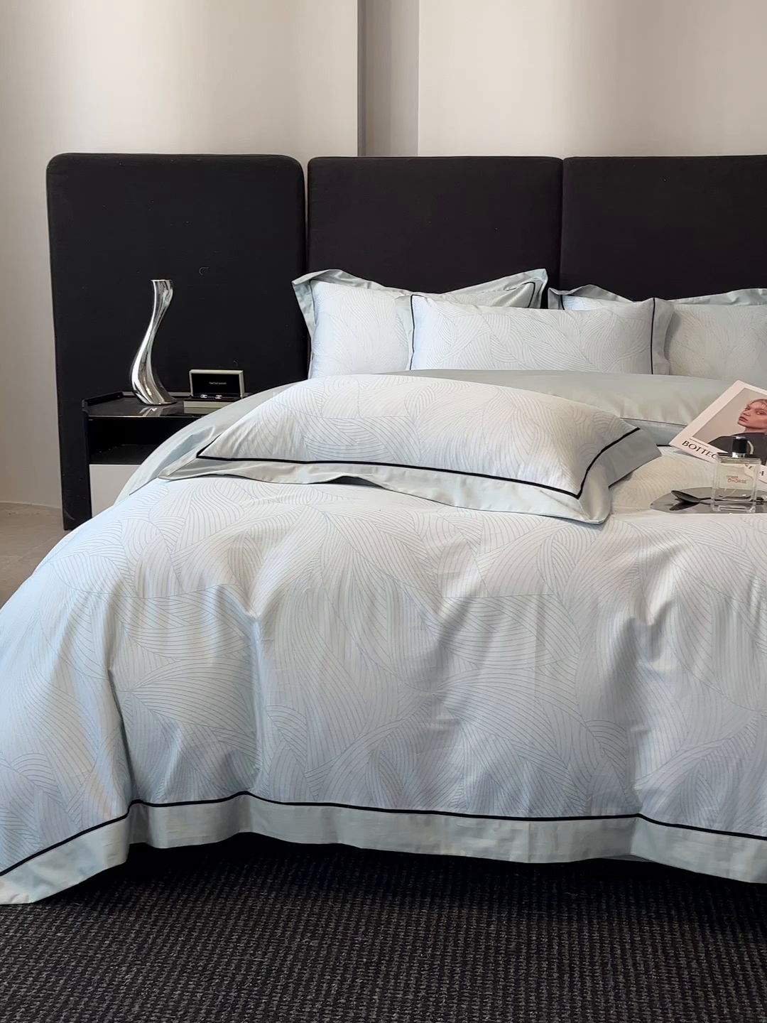 91家纺网 家纺一手货源 找家纺 置顶家纺 2026新款亲肤数码印花拼角四件套凌枫 凌枫-月影蓝