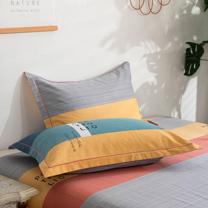 缘舒家纺 2025新款全棉纯棉加厚磨毛枕套单件--单枕套 麦凯-蓝