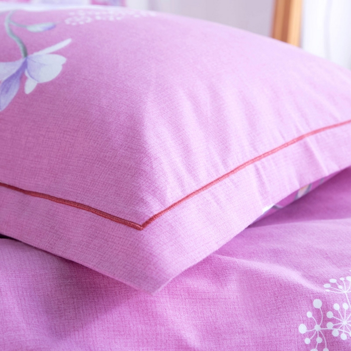 91家纺网 家纺一手货源 找家纺 缘舒家纺 2025新款全棉纯棉加厚磨毛枕套单件--单枕套 春暖花开-红