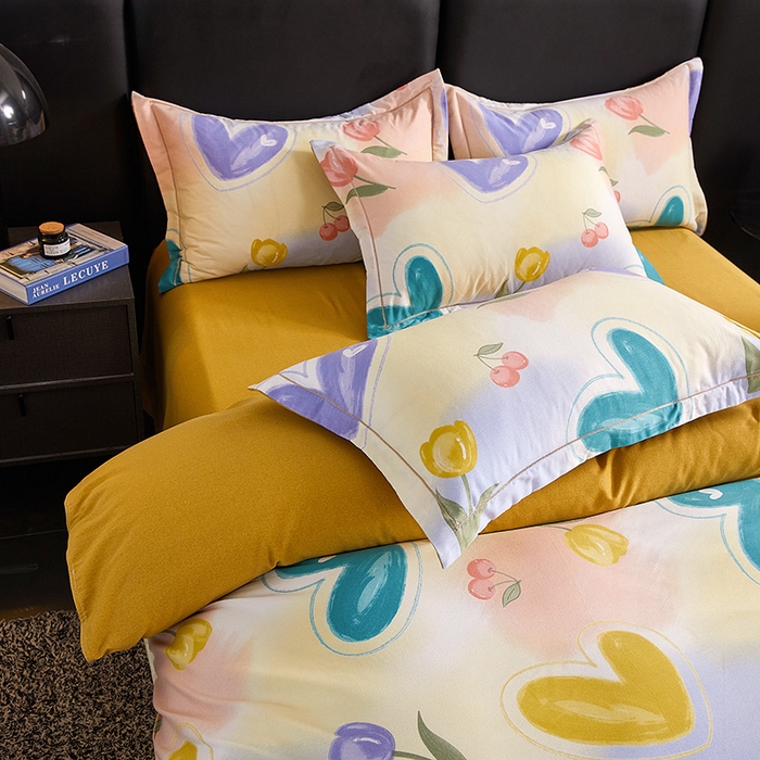 缘舒家纺 2025新款全棉纯棉加厚磨毛枕套单件--单枕套 怦然心动