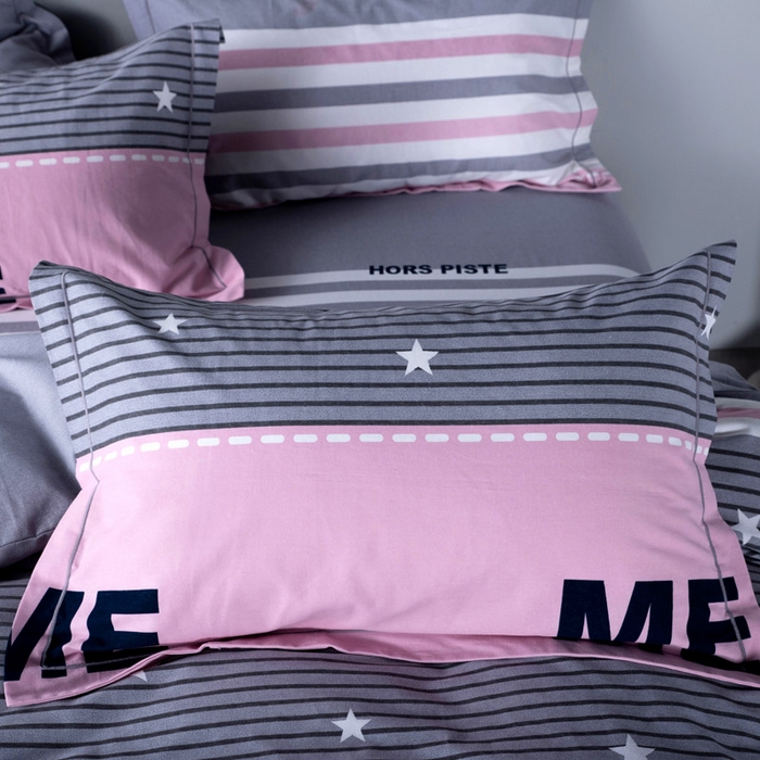 缘舒家纺 2025新款全棉纯棉加厚磨毛枕套单件--单枕套 典尚-粉