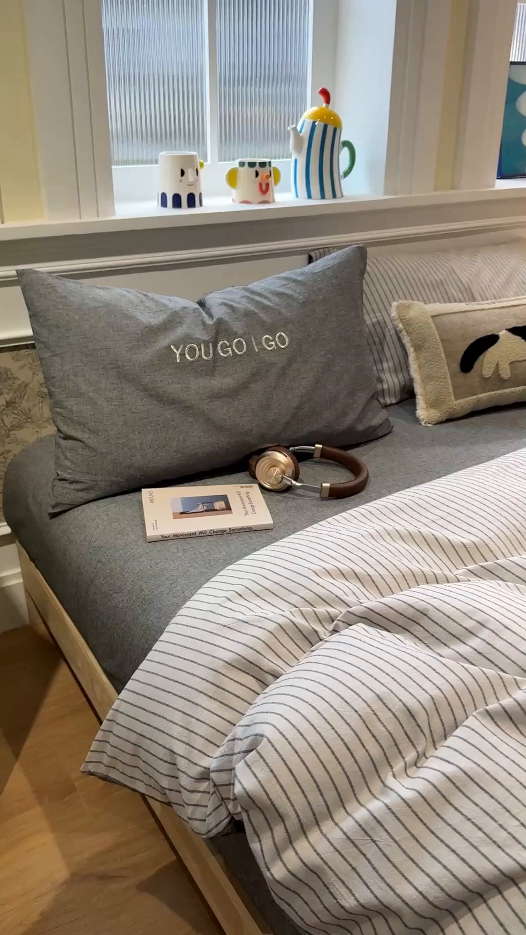 91家纺网 家纺一手货源 找家纺 （总）曼町家居 2026春夏新款全棉纯棉色织水洗棉字母刺绣四件套