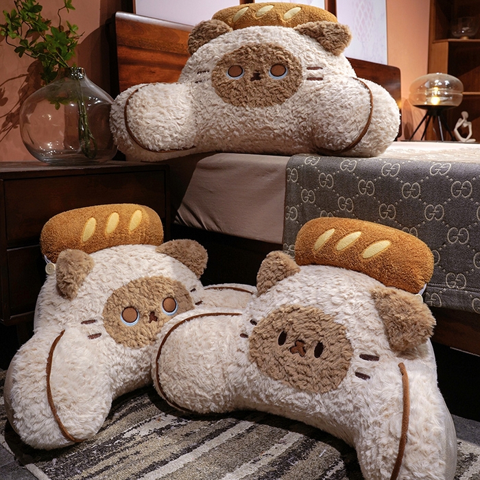 91家纺网 家纺一手货源 找家纺 （总）仟亿莱 2026新款面包歪耳暹罗猫拥抱式腰靠