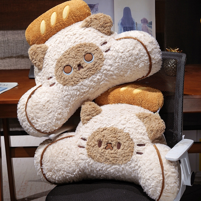 91家纺网 家纺一手货源 找家纺 （总）仟亿莱 2026新款面包歪耳暹罗猫拥抱式腰靠