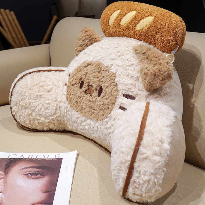 91家纺网 家纺一手货源 找家纺 仟亿莱 2026新款面包歪耳暹罗猫拥抱式腰靠 豆眼暹罗