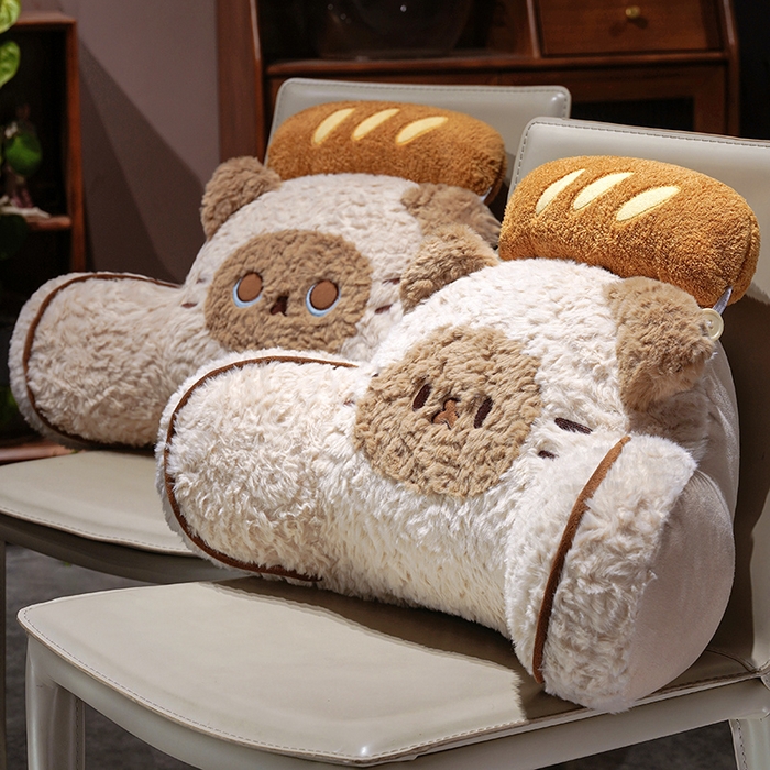 91家纺网 家纺一手货源 找家纺 仟亿莱 2026新款面包歪耳暹罗猫拥抱式腰靠 豆眼暹罗