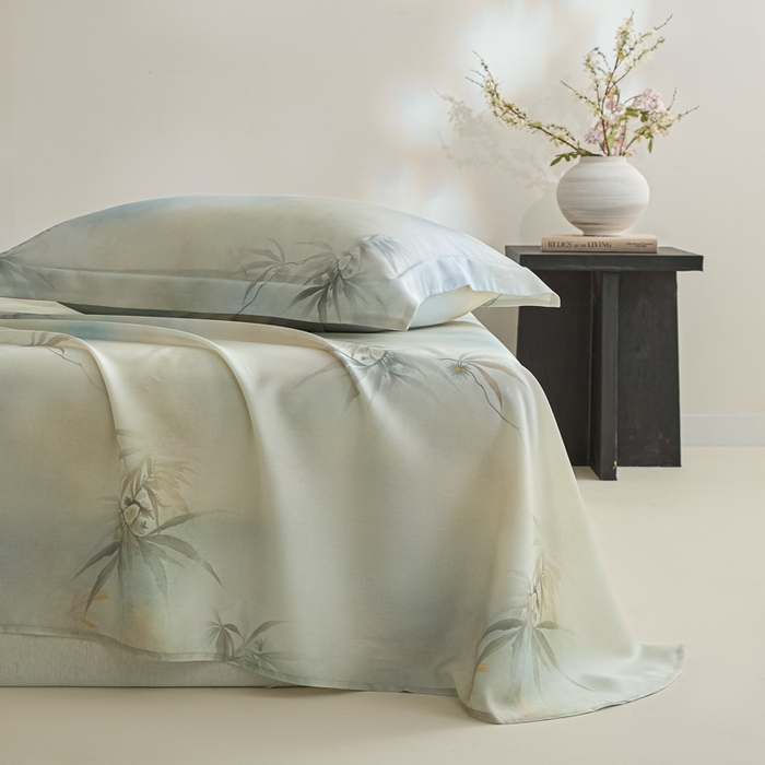 91家纺网 家纺一手货源 找家纺 （总）禾时 2026春夏新款50s莱赛尔天丝床单三件套床单单件