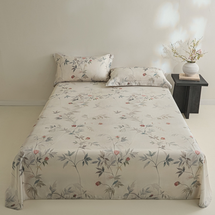 91家纺网 家纺一手货源 找家纺 （总）禾时 2026春夏新款50s莱赛尔天丝床单三件套床单单件