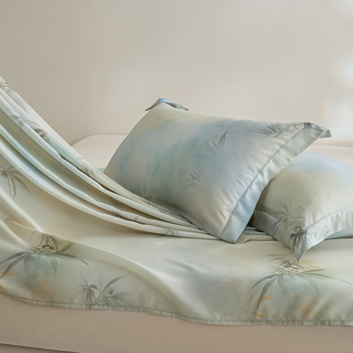 91家纺网 家纺一手货源 找家纺 （总）禾时 2026春夏新款50s莱赛尔天丝床单三件套床单单件