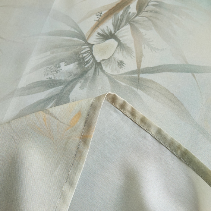 91家纺网 家纺一手货源 找家纺 禾时 2026春夏新款50s莱赛尔天丝床单三件套床单单件 绿篱间（绿）