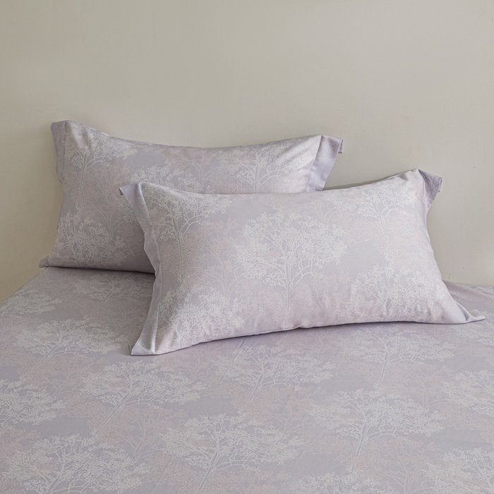 91家纺网 家纺一手货源 找家纺 禾时 2026春夏新款50s莱赛尔天丝床单三件套床单单件 向晚（丁香紫）