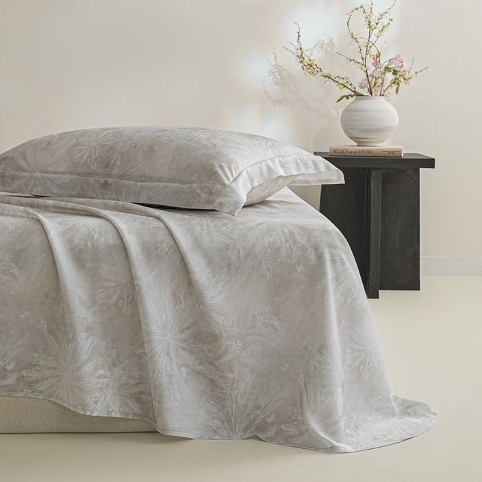 91家纺网 家纺一手货源 找家纺 禾时 2026春夏新款50s莱赛尔天丝床单三件套床单单件 斯嘉丽（灰）