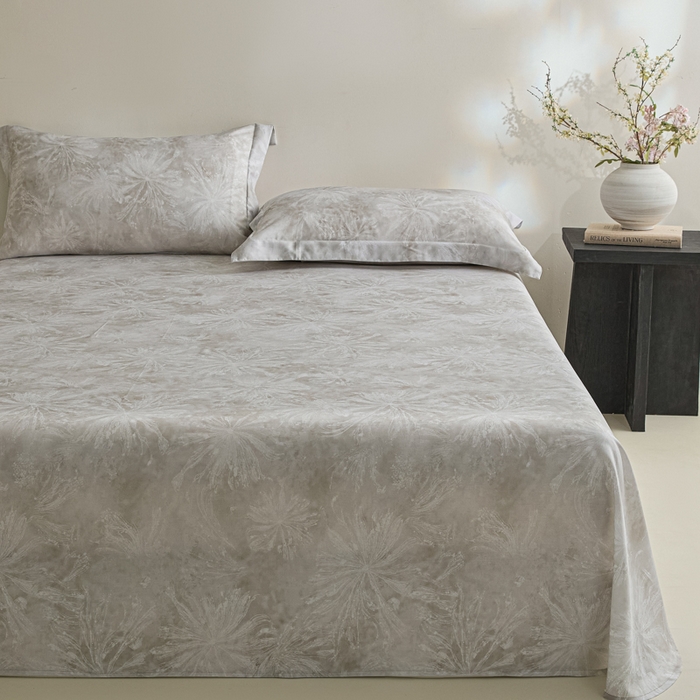 91家纺网 家纺一手货源 找家纺 禾时 2026春夏新款50s莱赛尔天丝床单三件套床单单件 斯嘉丽（灰）