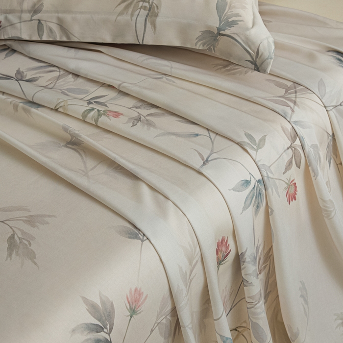 91家纺网 家纺一手货源 找家纺 禾时 2026春夏新款50s莱赛尔天丝床单三件套床单单件 棠宋（棕）