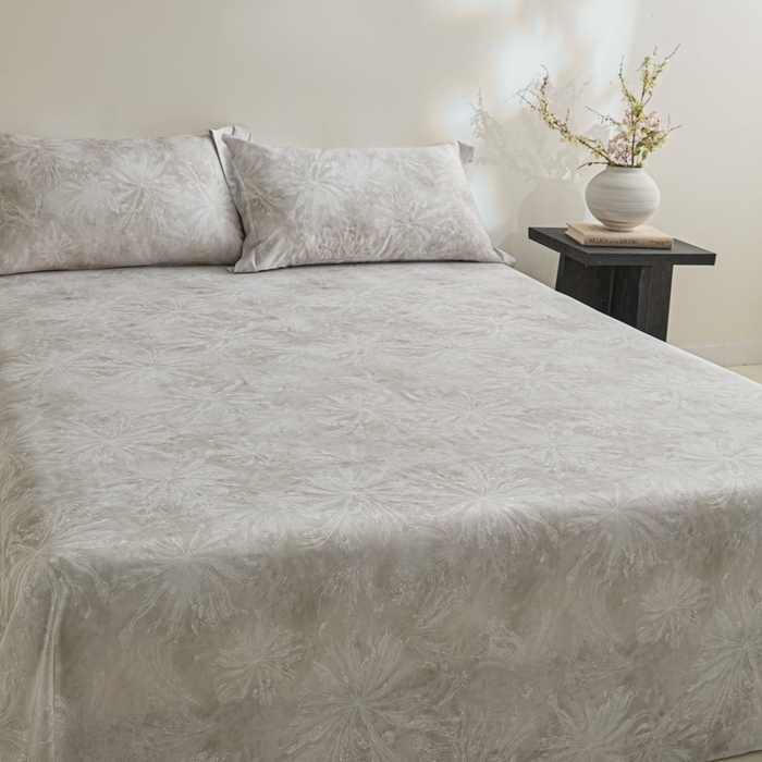 91家纺网 家纺一手货源 找家纺 禾时 2026春夏新款50s莱赛尔天丝床单三件套床单单件 斯嘉丽（灰）