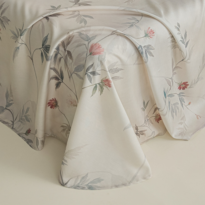 91家纺网 家纺一手货源 找家纺 禾时 2026春夏新款50s莱赛尔天丝床单三件套床单单件 棠宋（棕）