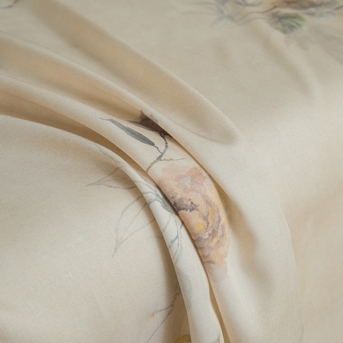 91家纺网 家纺一手货源 找家纺 禾时 2026春夏新款50s莱赛尔天丝床单三件套床单单件 椿山晓（咖）