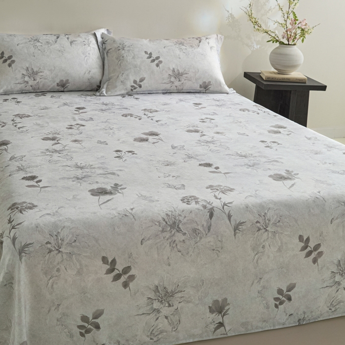 91家纺网 家纺一手货源 找家纺 禾时 2026春夏新款50s莱赛尔天丝床单三件套床单单件 陶然（灰）