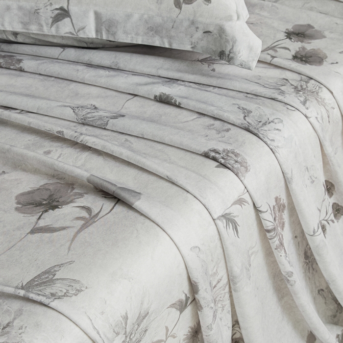 91家纺网 家纺一手货源 找家纺 禾时 2026春夏新款50s莱赛尔天丝床单三件套床单单件 陶然（灰）