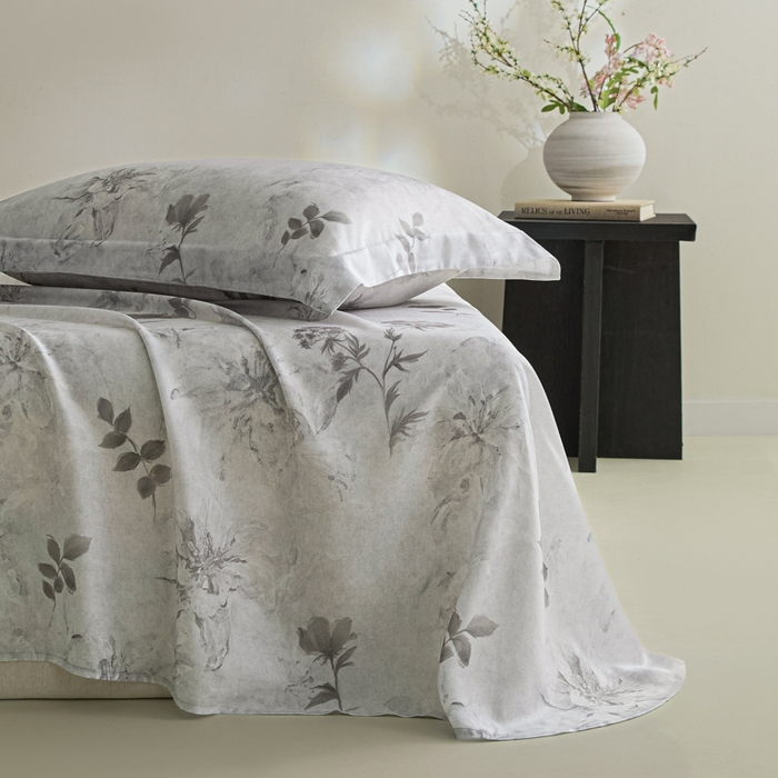 91家纺网 家纺一手货源 找家纺 禾时 2026春夏新款50s莱赛尔天丝床单三件套床单单件 陶然（灰）