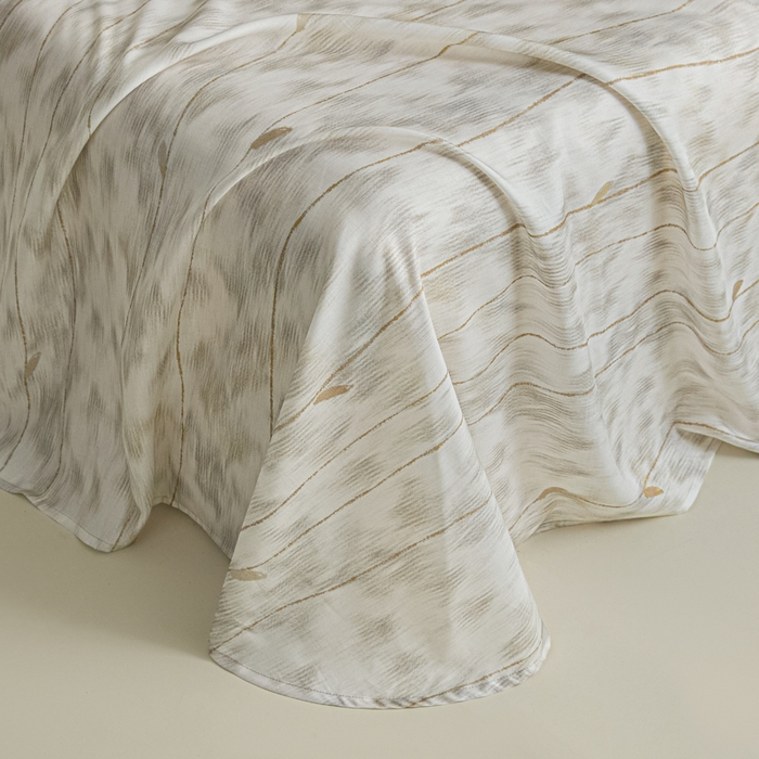 91家纺网 家纺一手货源 找家纺 禾时 2026春夏新款50s莱赛尔天丝床单三件套床单单件 舒亦（灰）