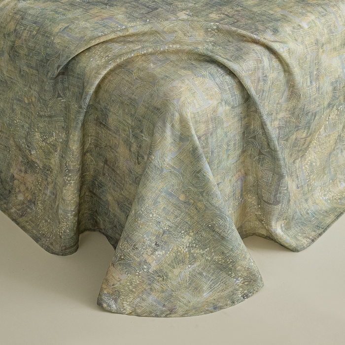 91家纺网 家纺一手货源 找家纺 禾时 2026春夏新款50s莱赛尔天丝床单三件套床单单件 印象空间（绿）