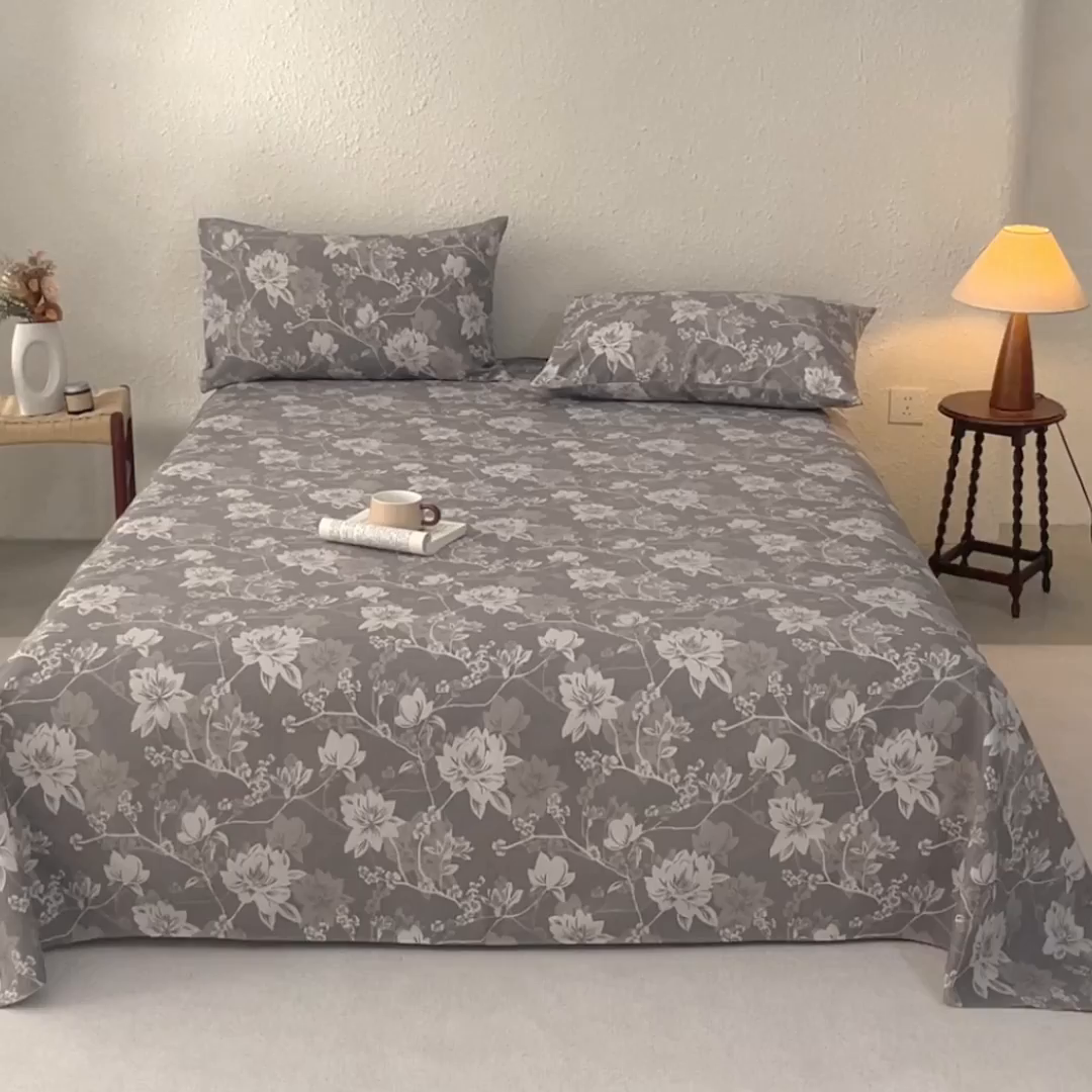 91家纺网 家纺一手货源 找家纺 首爱家纺 2026新款棉麻老粗布床单凉席 墨棠