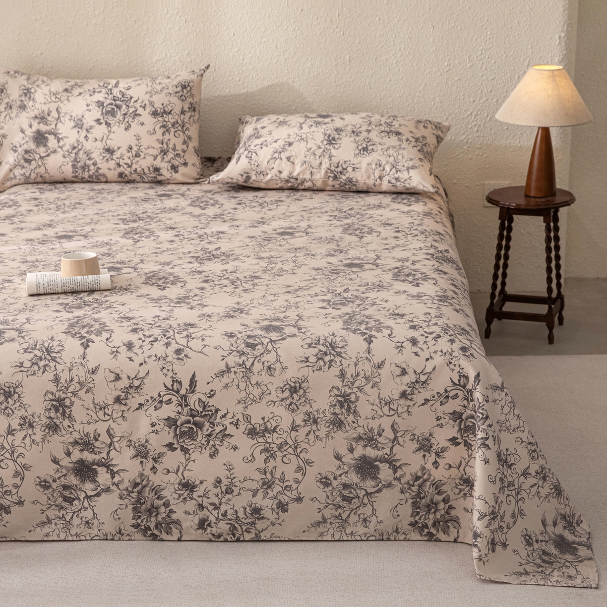 91家纺网 家纺一手货源 找家纺 首爱家纺 2026新款棉麻老粗布床单凉席 霜藤