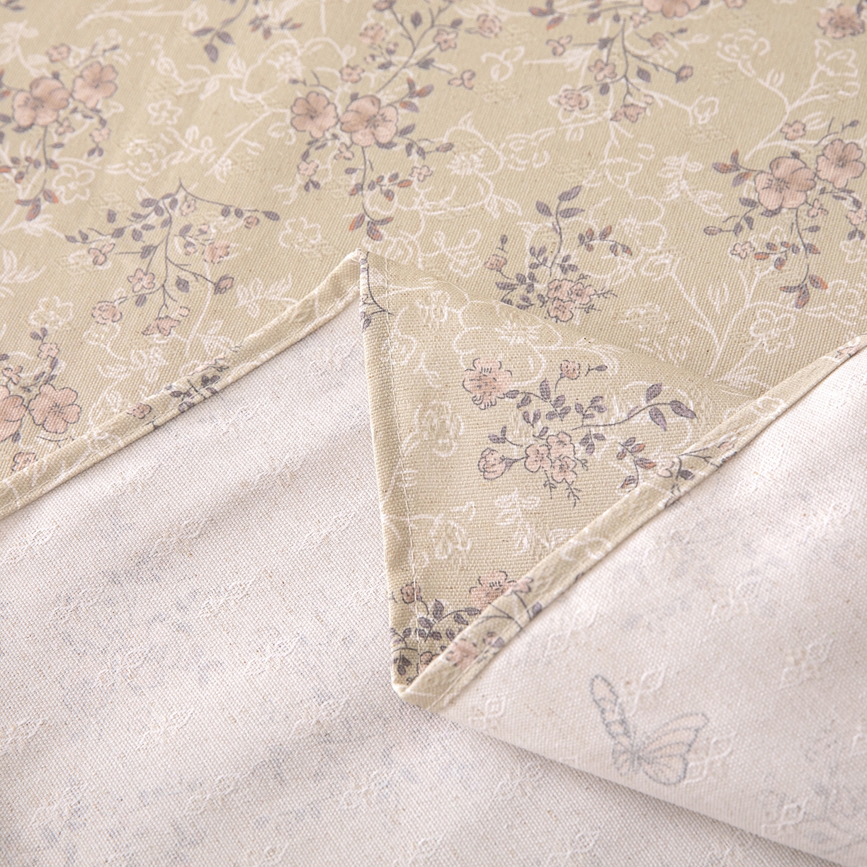 91家纺网 家纺一手货源 找家纺 首爱家纺 2026新款棉麻老粗布床单凉席 雾花