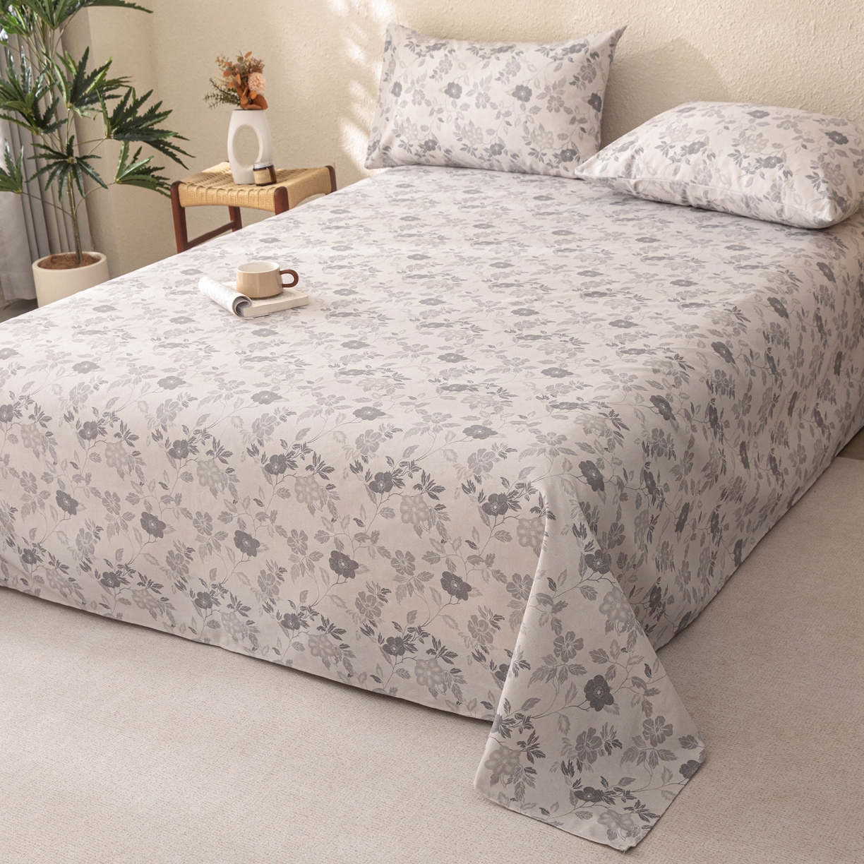 91家纺网 家纺一手货源 找家纺 首爱家纺 2026新款棉麻老粗布床单凉席 雾蔷