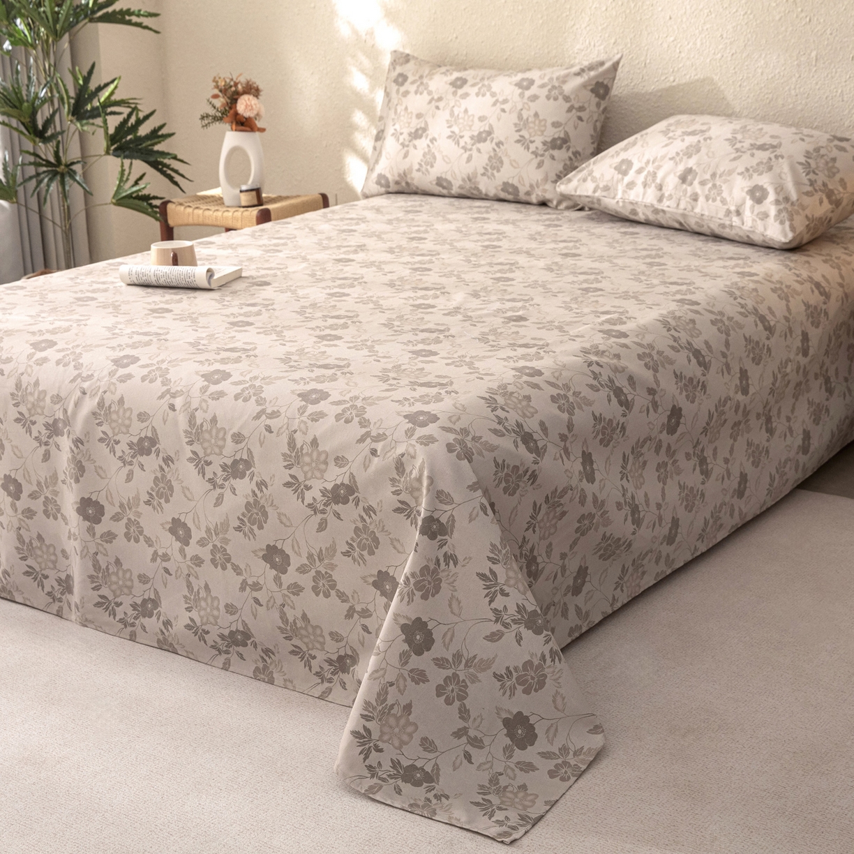 91家纺网 家纺一手货源 找家纺 首爱家纺 2026新款棉麻老粗布床单凉席 杏薇