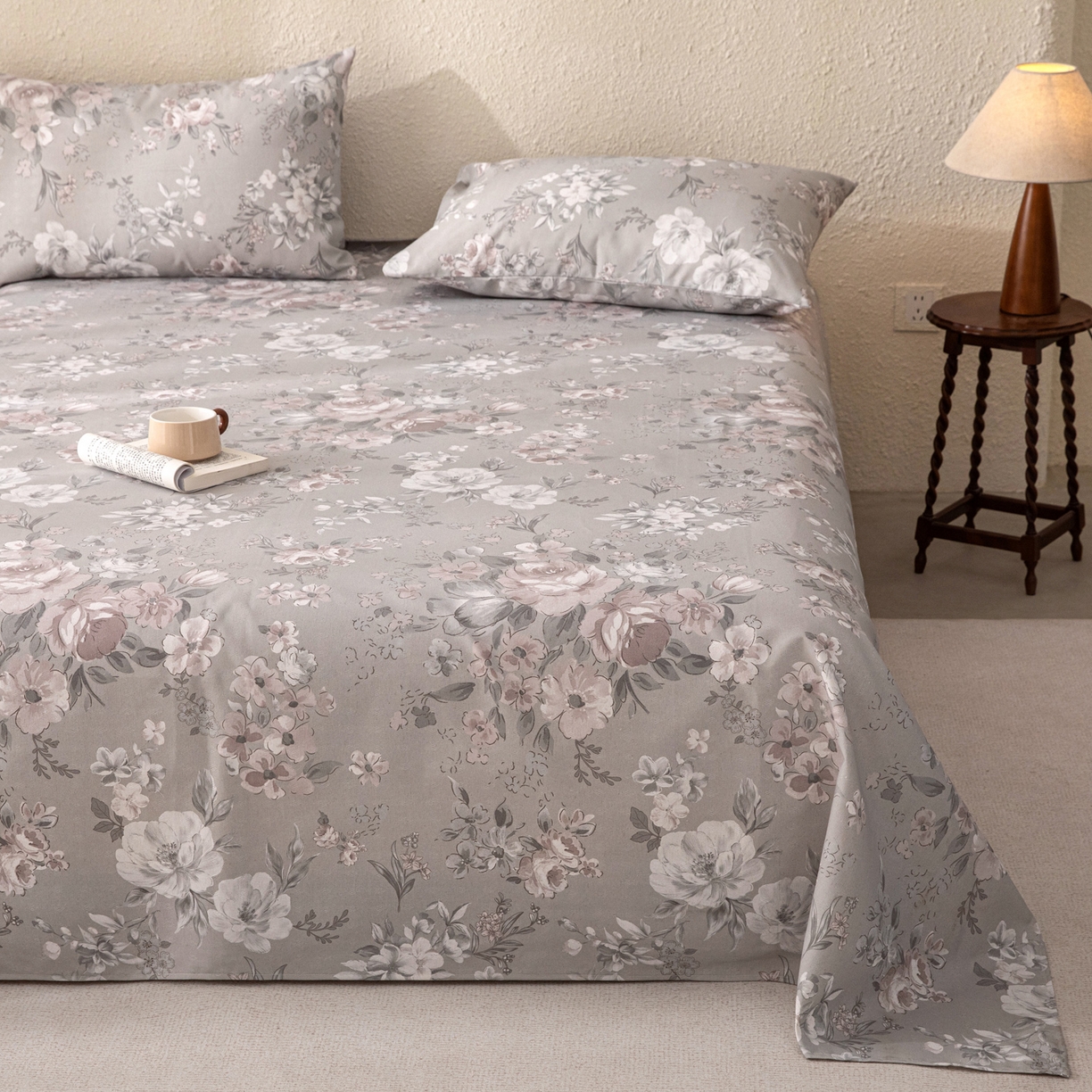 91家纺网 家纺一手货源 找家纺 首爱家纺 2026新款棉麻老粗布床单凉席 烟樱