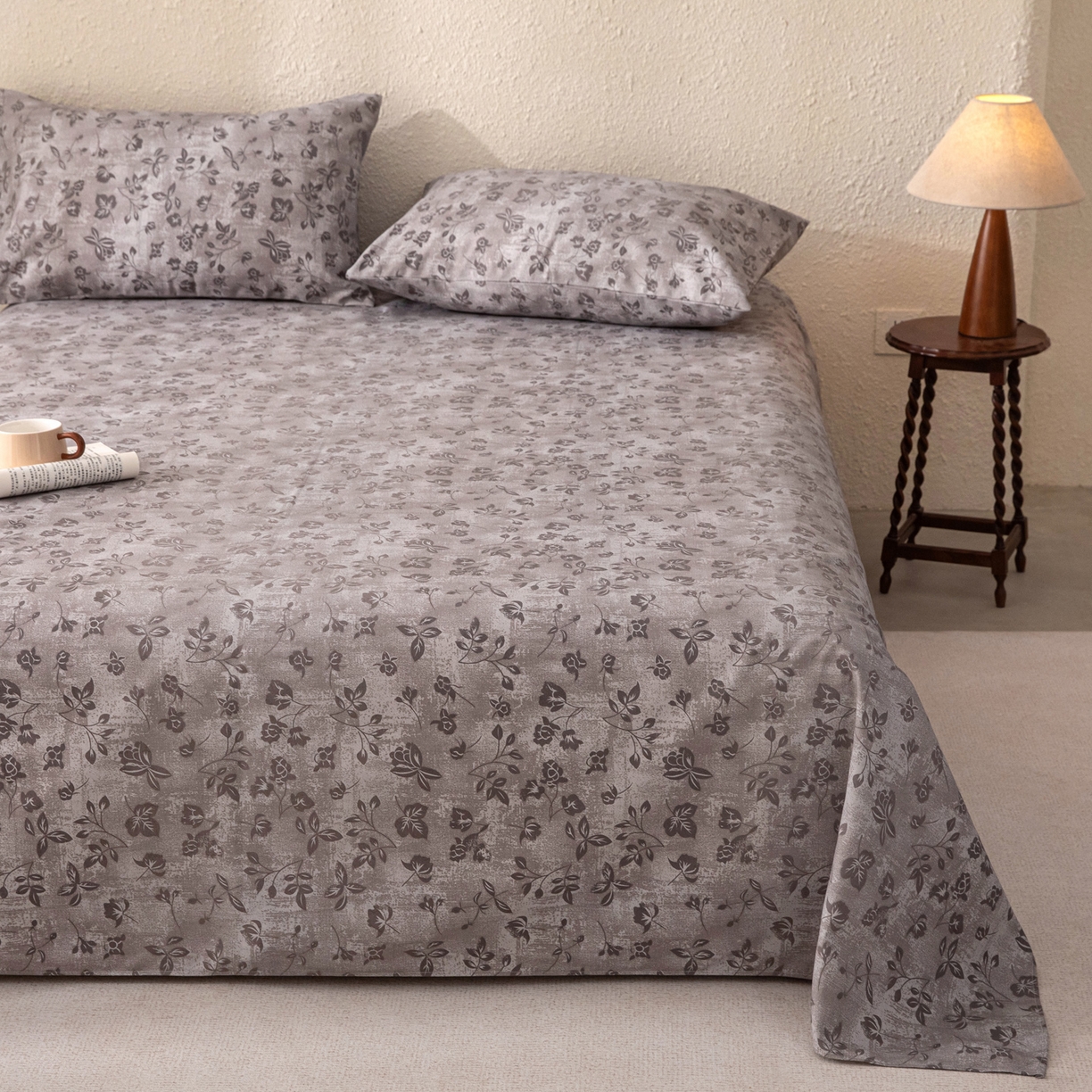 91家纺网 家纺一手货源 找家纺 首爱家纺 2026新款棉麻老粗布床单凉席 隐茉