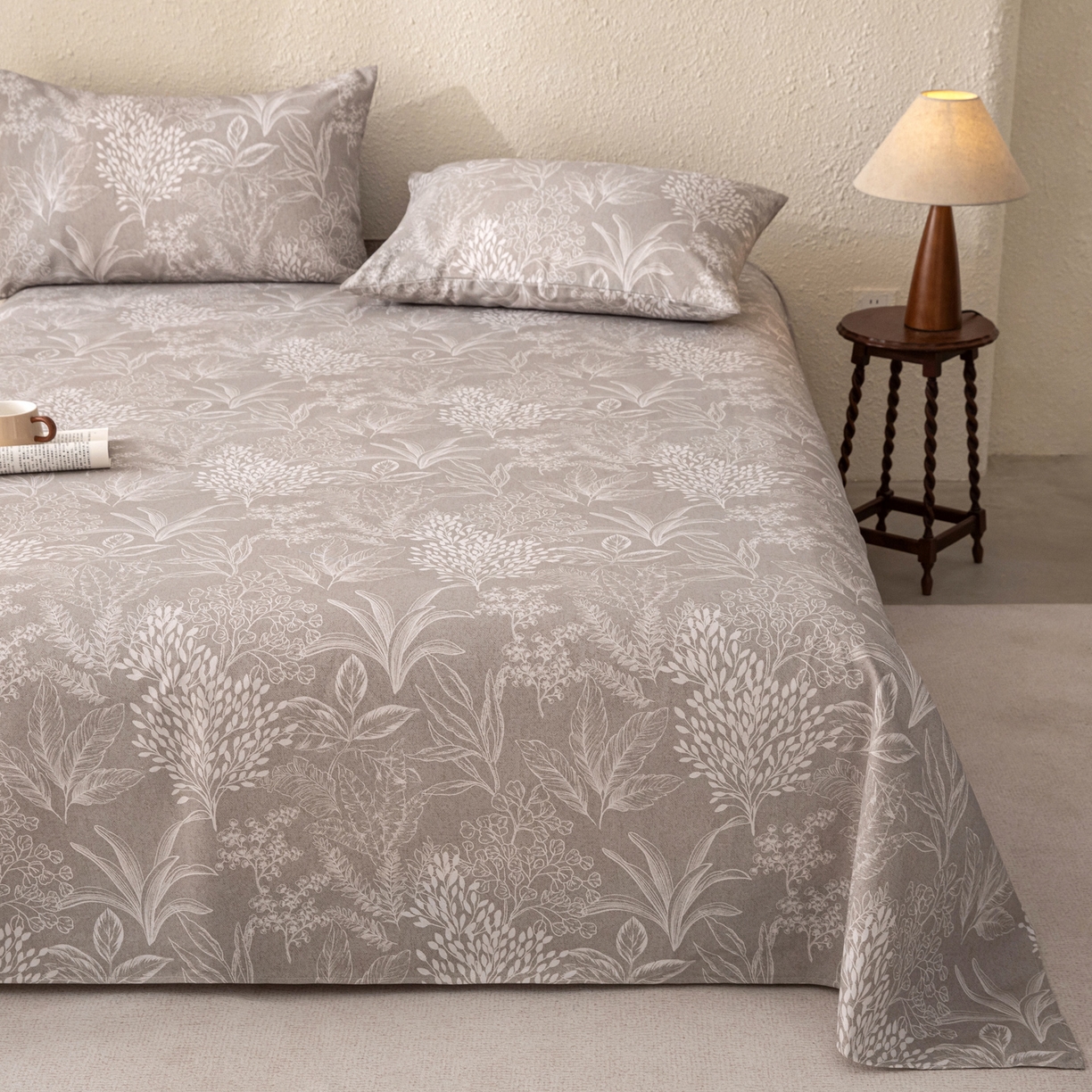 91家纺网 家纺一手货源 找家纺 棉乐町家居 2026新款棉麻老粗布床单亚麻老粗布凉席 苍序