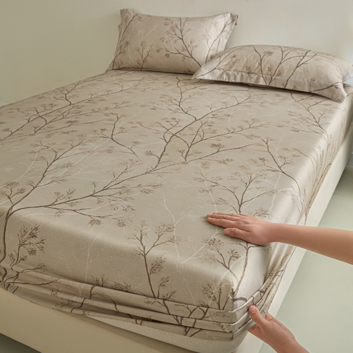 91家纺网 家纺一手货源 找家纺 （总）禾时 2026春夏新款50s莱赛尔天丝床笠三件套床笠单件